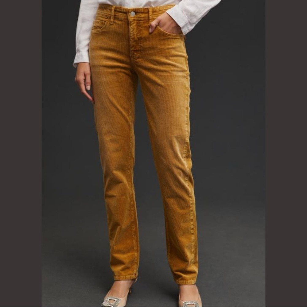 Anthropologie Pilcro High-Rise Skinny Corduroy Pants Cedar Gold Size 26 NWT - Picture 8 of 14